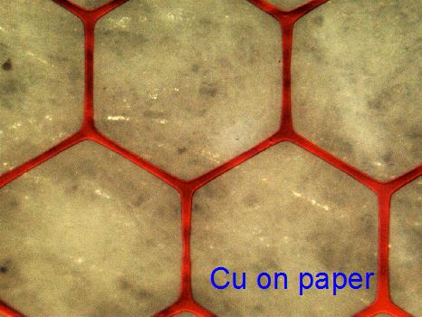 Nanomesh close-up on paper